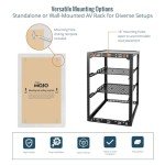 Tecmojo 20U Open Frame Network Rack - Black
