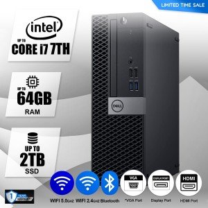 DELL Desktop Computer PC Up to i7 7TH, 64GB RAM, 2TB SSD,  Windows 10/11,WIFI BT