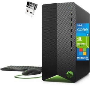 HP Pavilion Tower Desktop Computer, Intel Hexa-Core i5-10400F (Beat i7-8700), 64GB DDR4 RAM, 2TB PCIe SSD, GeForce GT 610 2GB, USB WiFi Adapter, RJ-45, Type-C, HDMI, VGA, Windows 11 Pro, WE/PGPY
