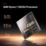 BOSGAME Mini Gaming PC AMD Ryzen 7 5825U, Micro PC 32GB DDR4 RAM 1TB SSD, Mini Desktop Computer Dual LAN 2.5GbE/4K Triple Display/WiFi6E/BT5.2 for Home/Office/Gamer