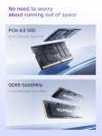 MINISFORUM UM870 Slim Mini PC AMD Ryzen 7 8745H(8C/16T), Mini Desktop Computer 32GB DDR5 RAM 1TB SSD, USB4/HDMI/DP 8K@60Hz Output, 2.5G LAN Port, 4xUSB Ports, WiFi 6E, BT5.3, AMD Radeon 780M Graphics