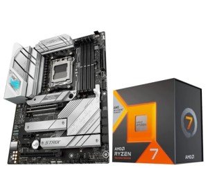 Micro Center CPU Motherboard Kit AMD Ryzen 7 7800X3D Unlocked Desktop Processor with ASUS ROG Strix B650-A Gaming WiFi 6E AM5 (LGA1718) Ryzen 7000 Gaming Motherboard