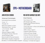 Micro Center AMD Ryzen 9 9900X CPU Processor with MSI X670E Gaming Plus Motherboard