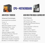 Micro Center CPU Motherboard Kit AMD Ryzen 7 7800X3D Unlocked Desktop Processor with ASUS ROG Strix B650-A Gaming WiFi 6E AM5 (LGA1718) Ryzen 7000 Gaming Motherboard