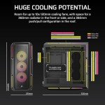 CORSAIR iCUE Link 5000T LX RGB Mid-Tower ATX PC Case – 3X Pre-Installed LX120 RGB Fans, Integrated Aurora RGB Light Strips, Spacious Interior, iCUE Link System Hub Included – Black