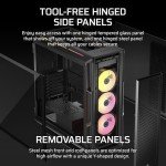 CORSAIR iCUE Link 5000T LX RGB Mid-Tower ATX PC Case – 3X Pre-Installed LX120 RGB Fans, Integrated Aurora RGB Light Strips, Spacious Interior, iCUE Link System Hub Included – Black