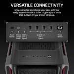 CORSAIR iCUE Link 5000T LX RGB Mid-Tower ATX PC Case – 3X Pre-Installed LX120 RGB Fans, Integrated Aurora RGB Light Strips, Spacious Interior, iCUE Link System Hub Included – Black