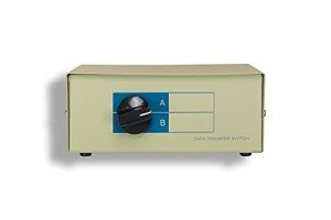 Kentek DB9 Male 2 Way Manual Data Switch Box RS-232 D-Sub 9 Pin I/O AB Port for PC MAC to Peripherals Devices Printer