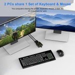 eKL USB 3.0 Switch Selector 2 Computers Sharing 1 USB Peripheral Mouse Keyboard Printer Scanner with 2 Pack USB A to B Cables