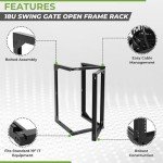 NavePoint 18U Server Rack with Swing Gate - Wall Mount Rack for 19 Inch IT & AV Equipment - 24' Deep, Black