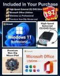 HP 2025 All-in-One Desktop Computer - Intel Celeron J4025 Processor • 21.5'' FHD Display • Free External CD/DVD Drive • Microsoft Office Lifetime • 32GB RAM • 1TB SSD • Wi-Fi 6 • Win 11 Pro • White