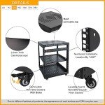 RIVECO 12U Network Rack with Reinforced Top Cover - 4 Post Floor Rack on Wheels for 19" Equipment & Stereo Gear- Including Rack Mount Power Strip & 1PCS 1U Rack Shelf