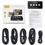 Jancane USB 3.0 Switch Selector, 4 Port KVM Switch USB Peripheral Switcher Box, 4 Computers Sharing 4 USB Devices, Button Switch & Remote Control