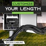 GEARit Cat6 Outdoor Ethernet Cable (Cat 6 DIY Kit - 500ft Bulk Cable | x10 RJ45 | x10 Boot) 23AWG OFC Pure Copper, FTP, LLDPE, Waterproof, Direct Burial, In-Ground, UV, POE, Network, LAN, Internet