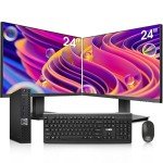 Dell Mini PC OptiPlex 7040 Desktop Computers with Dual 24 inch KOORUI Monitor,Micro PC, Intel i7-6700T 16GB Ram 1TB M.2 NVMe SSD,AX210 Built-in WiFi 6e & Bluetooth 5.2, HDMI, Windows 10 Pro (Renewed)