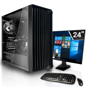 SYSTEMTREFF Office Komplett PC Set AMD Ryzen 5 5600GT 6x4.6GHz | AMD RX Vega 7 4K HDMI DX12 | 1TB M.2 NVMe | 32GB DDR4 RAM | WLAN Silent Desktop Paket Computer Rechner für Büro Business Multimedia