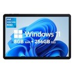 CHUWI 2025 Hi10 X1 Windows 11 Tablet 10.1'', Intel N150(Up to 3.6GHz), 8GB LPDDR5 256GB SSD, Windows Tablet PC, 8MP+5MP Cameras, WiFi 6, BT 5.2, HDMI, USB 3.2, Type C, Full HD, with Case