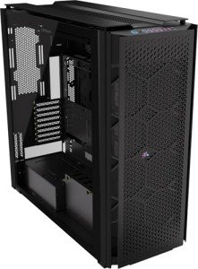Corsair 9000D RGB Airflow Super Full-Tower PC Case – Fits up to 18x 120mm, 7X 140mm, or 4X 200mm Fans – InfiniRail™ Fan Mounting – iCUE Link System Hub Included – No Fans Included – Black