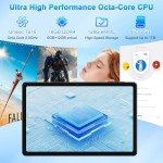 2025 Latest 11 inch 2K Tablet with Keyboard Android 14 2000x1200 2 in 1 Tablets PC, T616 Octa Core, 18GB RAM+128GB ROM, 5+5+13MP Camera, 9000mAh Battery 4 Speakers, 5G WiFi, with Case, Stylus - Gray