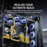 Corsair 9000D RGB Airflow Super Full-Tower PC Case – Fits up to 18x 120mm, 7X 140mm, or 4X 200mm Fans – InfiniRail™ Fan Mounting – iCUE Link System Hub Included – No Fans Included – Black