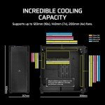 Corsair 9000D RGB Airflow Super Full-Tower PC Case – Fits up to 18x 120mm, 7X 140mm, or 4X 200mm Fans – InfiniRail™ Fan Mounting – iCUE Link System Hub Included – No Fans Included – Black