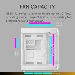 Gamdias RGB White Tempered Glass Gaming Case, 2-Way Standing for Vertical & Horizontal Orientation & One-Touch Open Computer Case with 3 Built-in ARGB Fans, Support 420mm AIO & Huge Cable Management