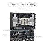 ASUS Pro WS TRX50-SAGE WIFI CEB Workstation motherboard, AMD Ryzen Threadripper PRO 7000 WX,ECC R-DIMM DDR5, 36 power-stage, WiFi 7,PCIe 5.0 x 16,PCIe 5.0 M.2, 10 Gb and 2.5 Gb LAN, multi-GPU support.