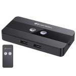 Cable Matters USB 2.0 Switch Hub USB Sharing Switch for 2 Computers and 4 USB-A Peripherals - Button or Wireless Remote Control Swapping