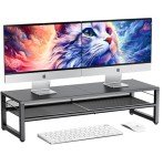 Dual Monitor Stand Riser for Desk Organization