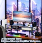 Dual Monitor Stand Riser for Desk Organization