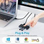 YINNCEEN 5Gbps USB 3.0 Switch - 2 Computers Share 4 USB Devices, Peripheral Adapter for PC Printer Scanner Mouse Keyboard, KVM Compatible With Mac/Windows/Linux