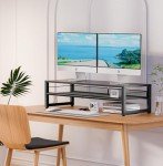 Dual Monitor Stand Riser for Desk Organization