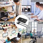 USB 3.0 KVM Switch Selector 2 Computers Sharing 4 USB Devices 4 Port USB Peripheral Switcher Box 2 in 4 Out with One-Button Swapping 2 Pack USB 3.0 Cable for Mouse, Keyboard, Scanner,Printer,Computer
