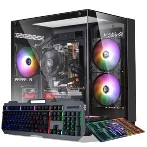 Gaming PC Desktop Computer,Intel Core i5 Desktop,Operating at A Frequency of 3.2-3.6 GHz,RX550 Graphics Card with 4GB GDDR5 Video Memory,16GB RAM, 512GB NVME SSD,WiFi 5.0,RGB Fan x4