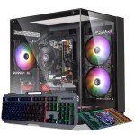 Gaming PC Desktop Computer,Intel Core i5 Desktop,Operating at A Frequency of 3.2-3.6 GHz,RX550 Graphics Card with 4GB GDDR5 Video Memory,16GB RAM, 512GB NVME SSD,WiFi 5.0,RGB Fan x4