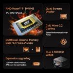 MINISFORUM UM890 Pro Mini PC, AMD Ryzen 9 8945HS (up to 5.2GHz) Mini Computers, 32GB DDR5 5600MHz RAM&1TB PCIe 4.0 SSD, Mini Desktop Quad Display HDMI/DP1.4/USB-C, AMD Radeon 780M/Dual LAN 2.5G