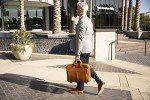 Solo New York Leather Rolling Case with Wheels - Roller Laptop Bag, Wheeled Briefcase for Women & Men, Carry On Size for Travel, Fits 15.6" Computer - Walker, Tan