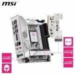 MSI MPG Z890I Edge TI WiFi Motherboard, Mini-ITX - Supports Intel Core Ultra Processors (Series 2), LGA 1851-110A SPS VRM, DDR5 Memory Boost (8600+ MT/s OC), PCIe 5.0 x16, M.2 Gen5, Wi-Fi 7, 5G LAN