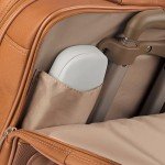 Solo New York Leather Rolling Case with Wheels - Roller Laptop Bag, Wheeled Briefcase for Women & Men, Carry On Size for Travel, Fits 15.6" Computer - Walker, Tan