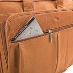 Solo New York Leather Rolling Case with Wheels - Roller Laptop Bag, Wheeled Briefcase for Women & Men, Carry On Size for Travel, Fits 15.6" Computer - Walker, Tan