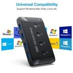 USB 3.0 Switch, Premium USB Switcher Computers Sharing 4 USB Devices for Keyboard Mouse Printer Scanner, Peripheral Switcher Box Compatible with Mac/Windows/Linux