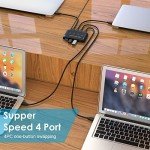 USB 3.0 Switch, Premium USB Switcher Computers Sharing 4 USB Devices for Keyboard Mouse Printer Scanner, Peripheral Switcher Box Compatible with Mac/Windows/Linux