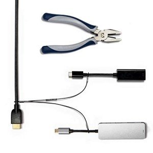 TetherTies Multi-Adapter Cable Tethers Kit - Black Nylon Coated Stainless Steel Wire Tether Cable - Secures Up to 2 Computer Peripherals - Easy Installation - Free Crimping Tool