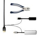 TetherTies Multi-Adapter Cable Tethers Kit - Black Nylon Coated Stainless Steel Wire Tether Cable - Secures Up to 2 Computer Peripherals - Easy Installation - Free Crimping Tool