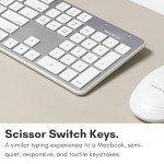 Macally Ultra-Slim USB Wired Keyboard with Number Keypad for Apple Mac Pro, MacBook Pro/Air, iMac, Mac Mini, Laptop Computers, Windows Desktop PC Laptops, Silver (SLIMKEYPROA)