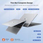 AOC 15.6" Laptop for Students and Business, 2025 Laptop Computer with Intel N97 Processor(Up to 3.6GHz), 16GB RAM, 512GB ROM, HD IPS Display Windows 11 Laptop, Webcam, Metal Shell, Light&Thin, Type-C