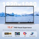 AOC 15.6" Laptop for Students and Business, 2025 Laptop Computer with Intel N97 Processor(Up to 3.6GHz), 16GB RAM, 512GB ROM, HD IPS Display Windows 11 Laptop, Webcam, Metal Shell, Light&Thin, Type-C