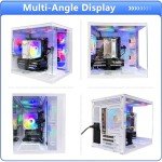 suevery Gaming PC Intel Core I5-12400F 2.5G（6Cores 12 Threads UP to 4.4G） 16G RAM Nvme 512G SSD Graphics Card A380 6G 4K Pre Built White Desktop Computer