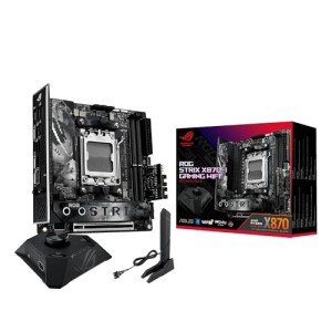 ASUS ROG Strix X870-I Gaming WiFi AMD X870 AM5 DDR5 8400 HDMI 2xUSB4 2X M2 USB3.2 WiFi 7 + BT Aura RGB 2.5Gbit LAN Mini ITX 10+2+1 Power Stages, Dual USB4, ROG Strix HIVE II Motherboard