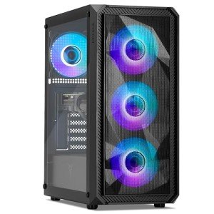 YEYIAN Tanto Prebuilt Gaming PC, Intel Core i5 14400F up to 4.7GHz, RTX 4060 8GB GDDR6, 32GB DDR5 RGB 6000MHz, 1TB SSD, B760 Motherboard, Desktop Computer VR & AI Ready, Win 11 Home Pre Built Tower PC